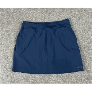 Orvis Skirt Womens Large Blue Solid Tennis Golf‎ Travel Skort Athletic Lined